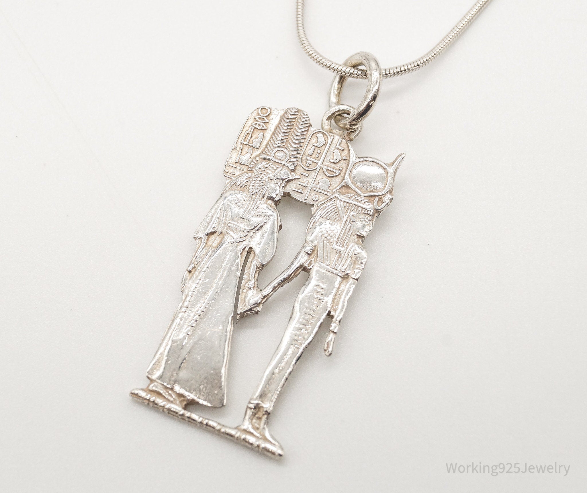Vintage Large Egyptian Revival Sterling Silver Necklace | Jewelry > Necklaces > Pendants | Wiccan Center