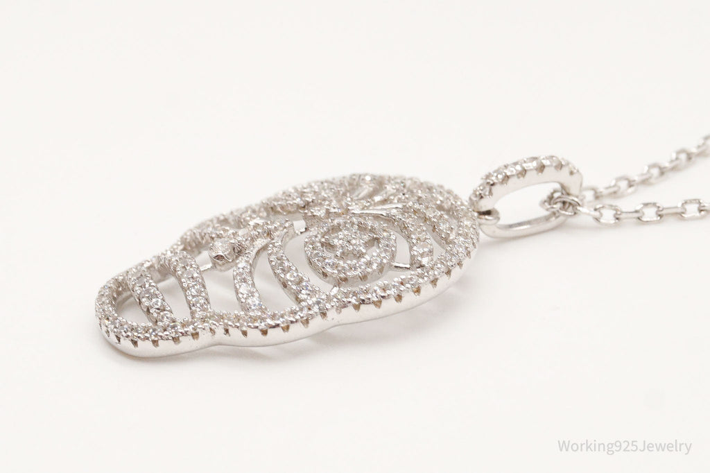 Vintage Cubic Zirconia Skull Sterling Silver Necklace | Jewelry > Necklaces > Pendants | Wiccan Center