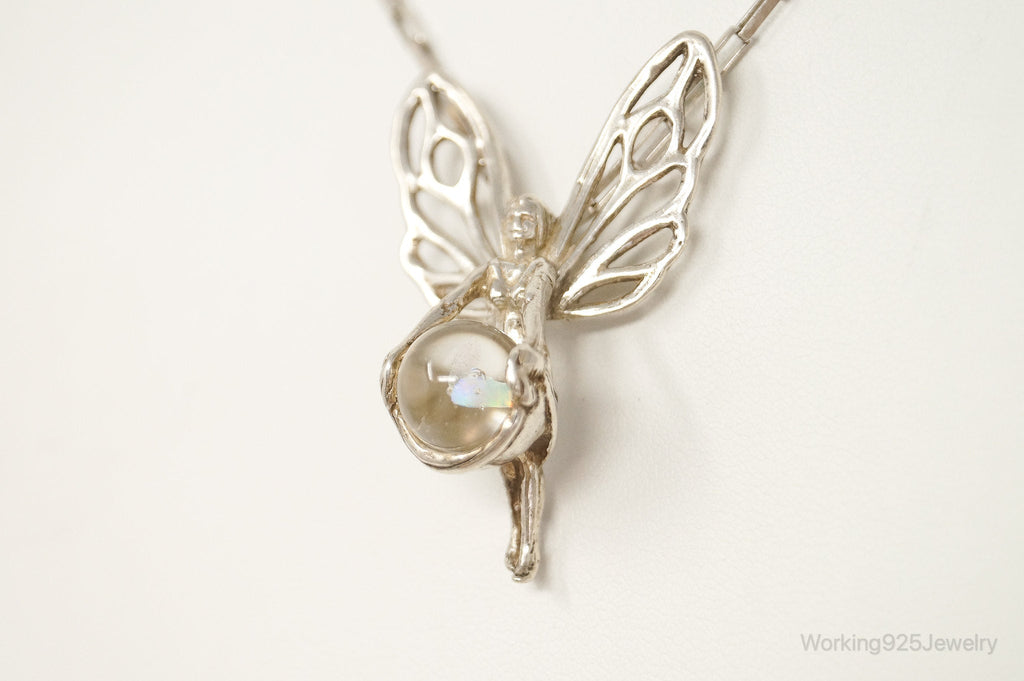 Vintage Fairy Glass Marble Sterling Silver Necklace | Jewelry > Necklaces > Pendants | Wiccan Center