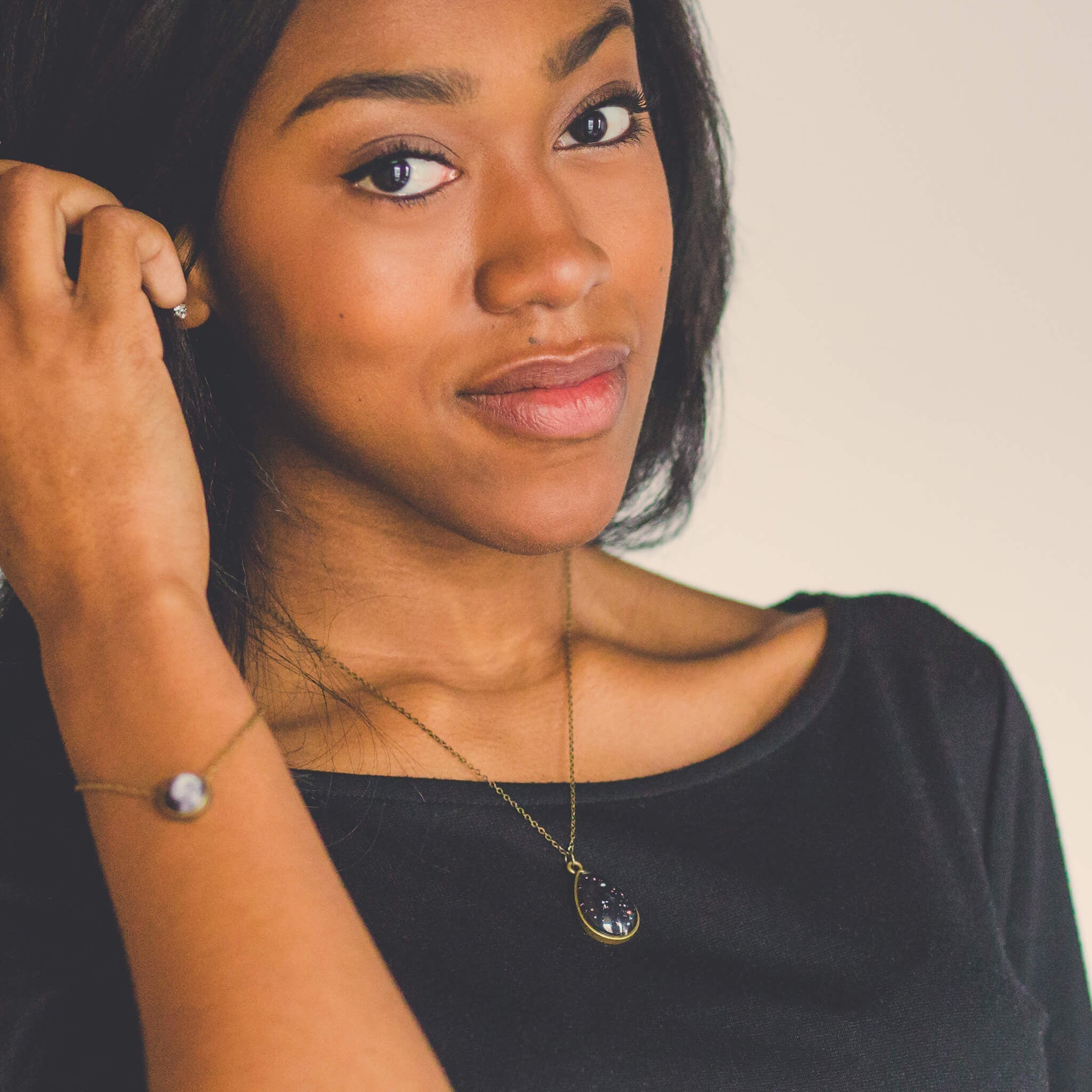 JWST Deep Field Drops in Cosmic Ocean Teardrop Necklace | Necklace | Wiccan Center