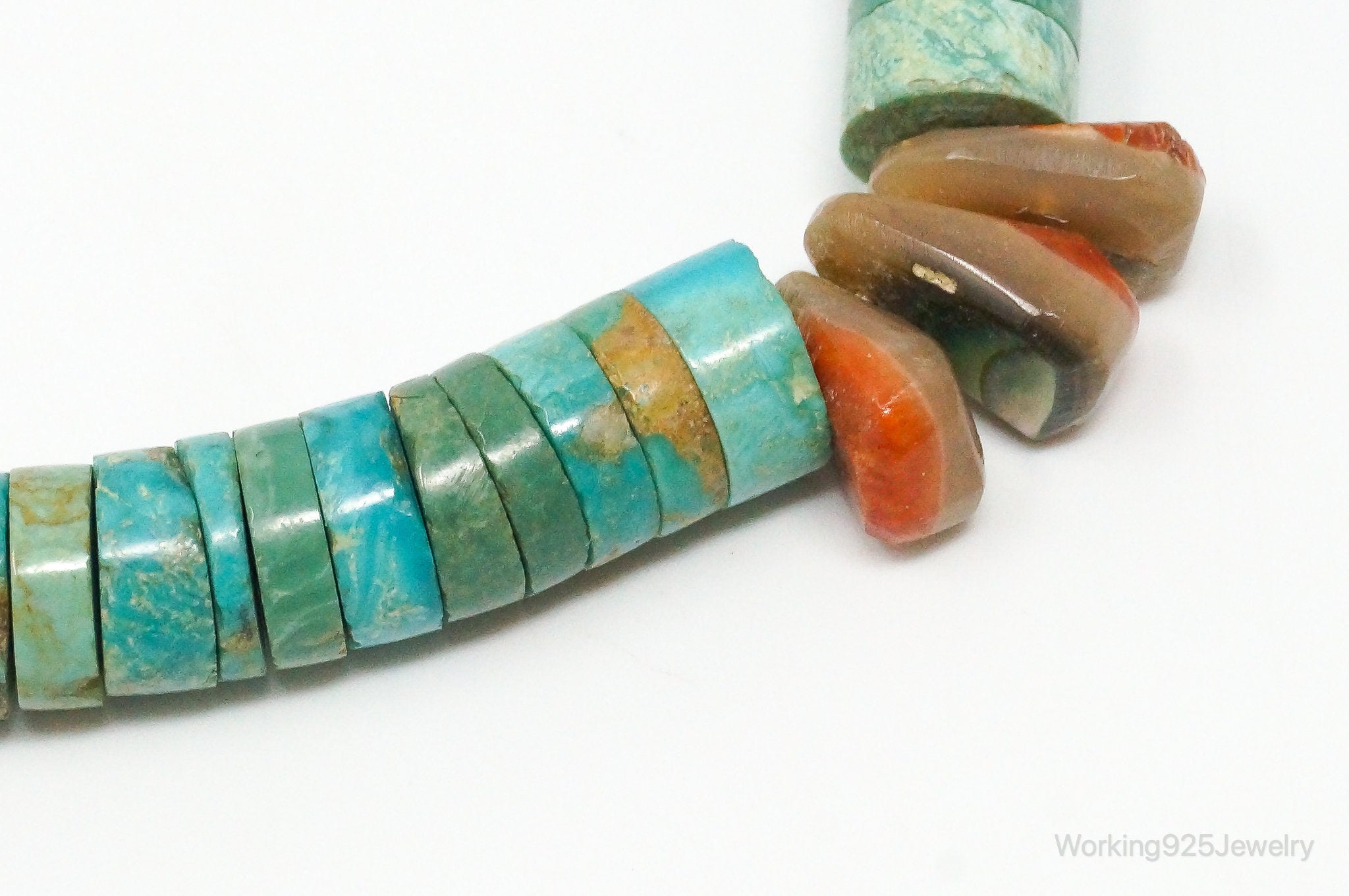 Vintage Native American Turquoise Disc Beads Sterling Silver Necklace | Jewelry > Necklaces > Pendants | Wiccan Center