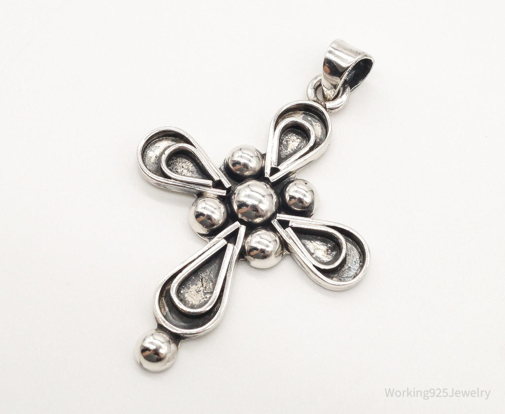 VTG RARE Large Mexico Modernist Bernice Goodspeed Sterling Silver Cross Pendant | Jewelry > Necklaces > Pendants | Wiccan Center
