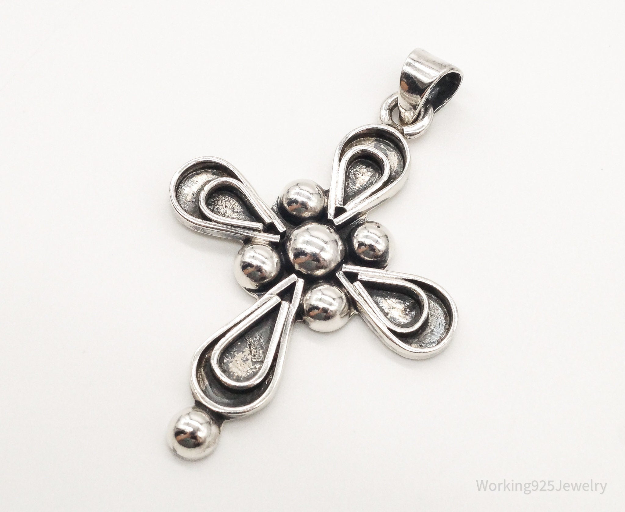 VTG RARE Large Mexico Modernist Bernice Goodspeed Sterling Silver Cross Pendant | Jewelry > Necklaces > Pendants | Wiccan Center