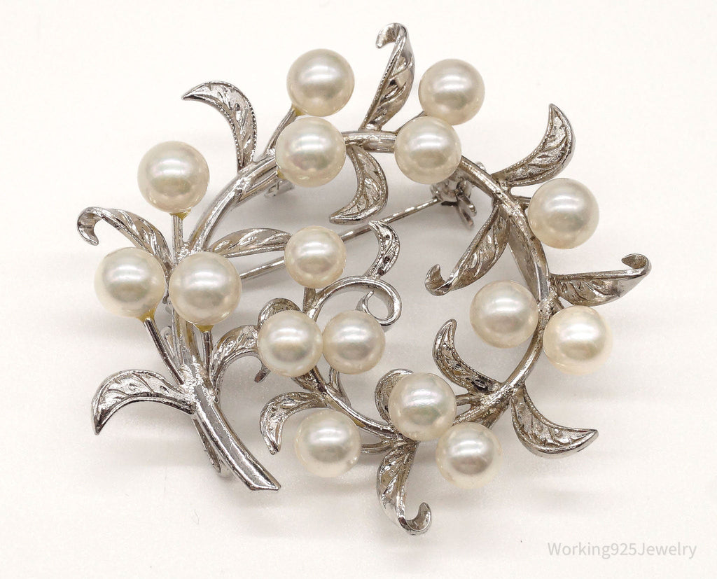 Large Antique Pearl Sterling Silver Brooch Pin | Jewelry > Brooches, Pins & Clips | Wiccan Center