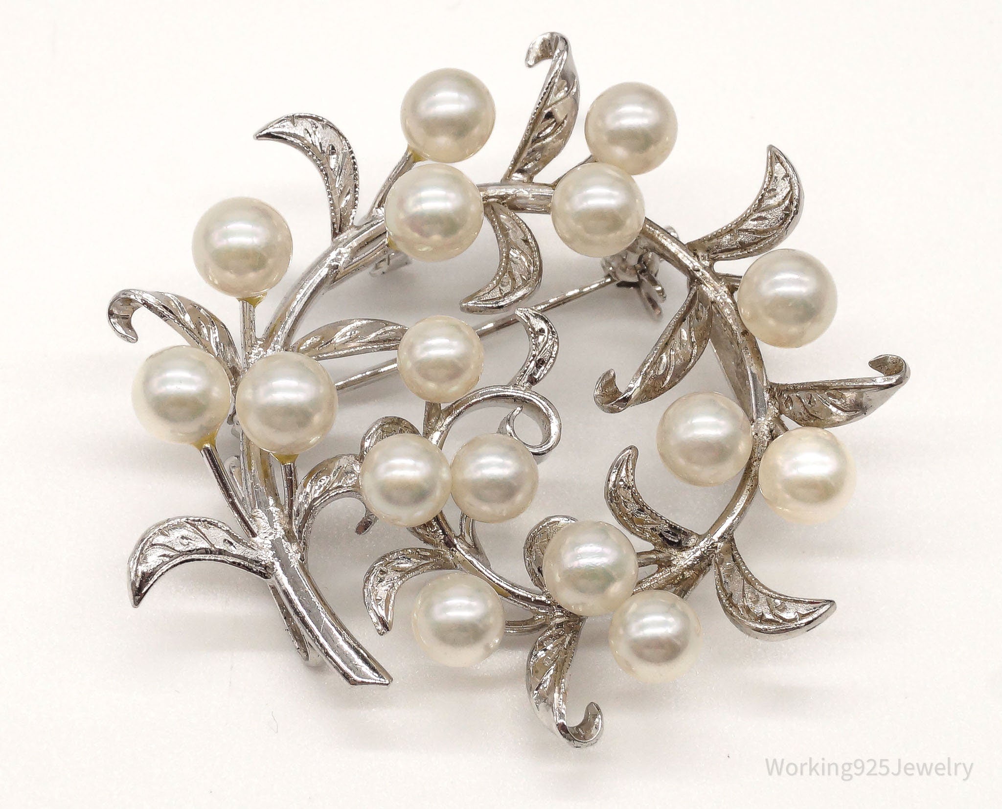 Large Antique Pearl Sterling Silver Brooch Pin | Jewelry > Brooches, Pins & Clips | Wiccan Center