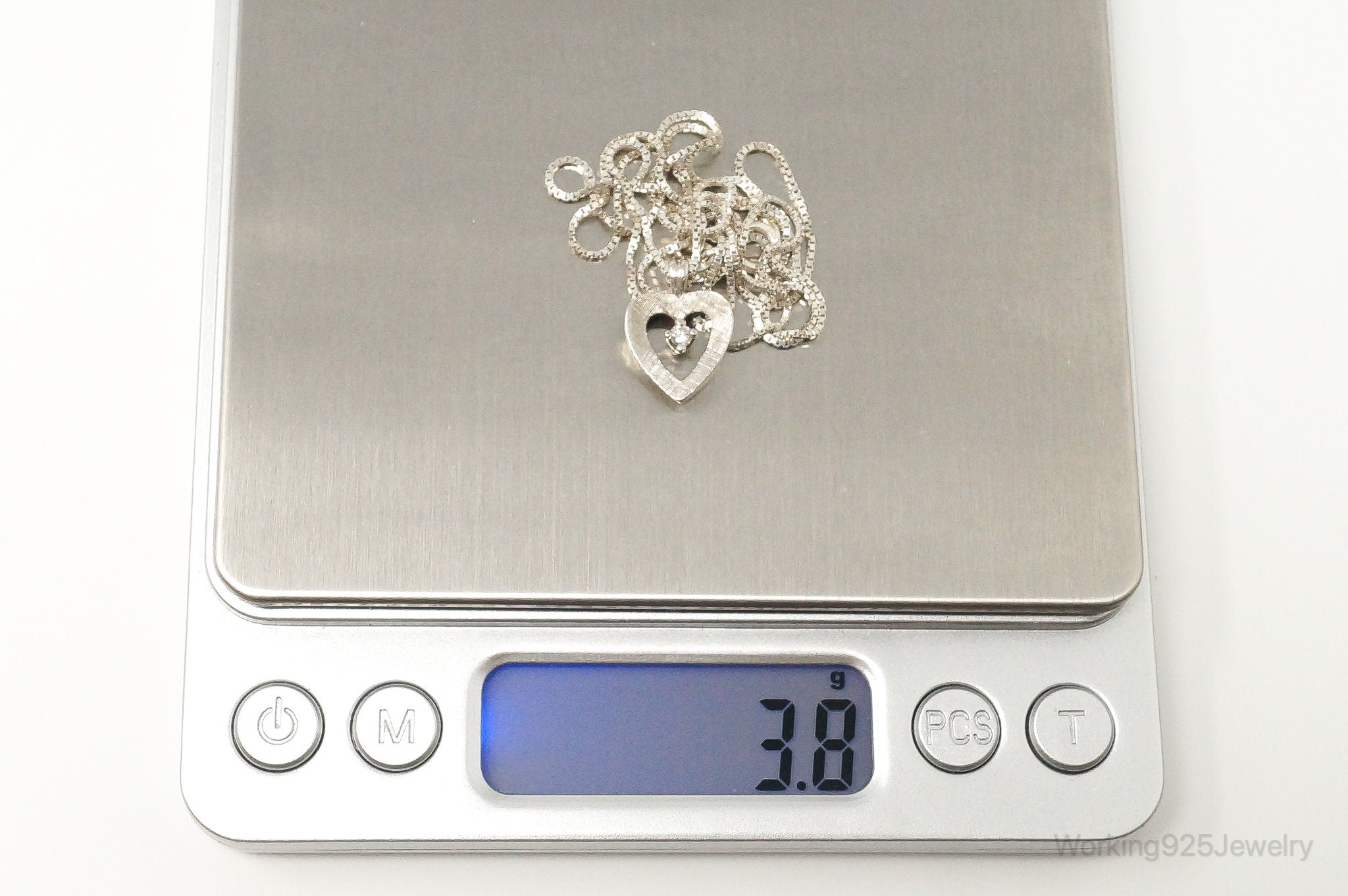 Vintage Diamond Heart Sterling Silver Necklace | Jewelry > Necklaces > Pendants | Wiccan Center