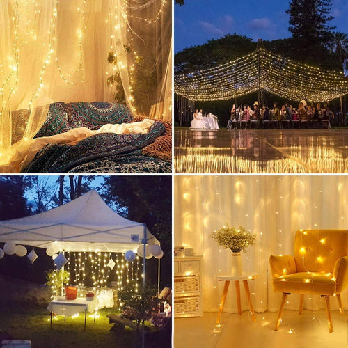 300 LED Curtain Lights copper wire - Multicolor | LED Lights | Wiccan Center