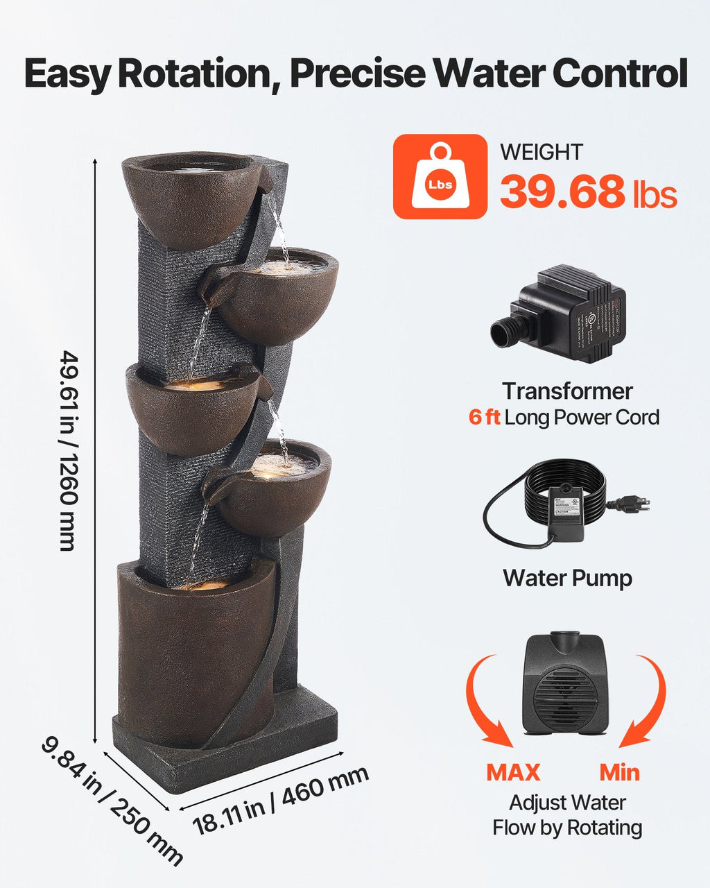 5-Tier Jar-Shaped Cascading Outdoor Water Fountain | Water Fountain | Wiccan Center