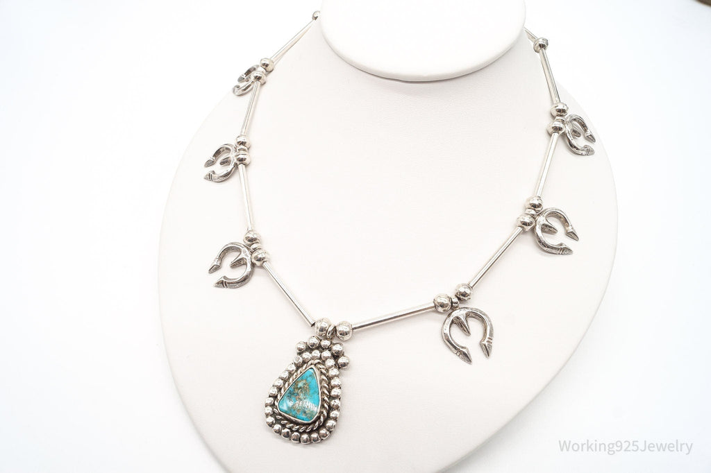 Vintage Native American Turquoise Silver Necklace | Jewelry > Necklaces > Pendants | Wiccan Center