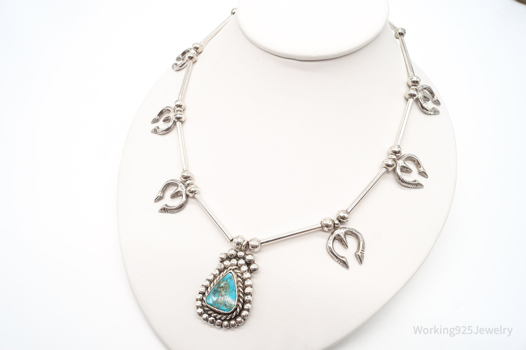 Vintage Native American Turquoise Silver Necklace | Jewelry > Necklaces > Pendants | Wiccan Center