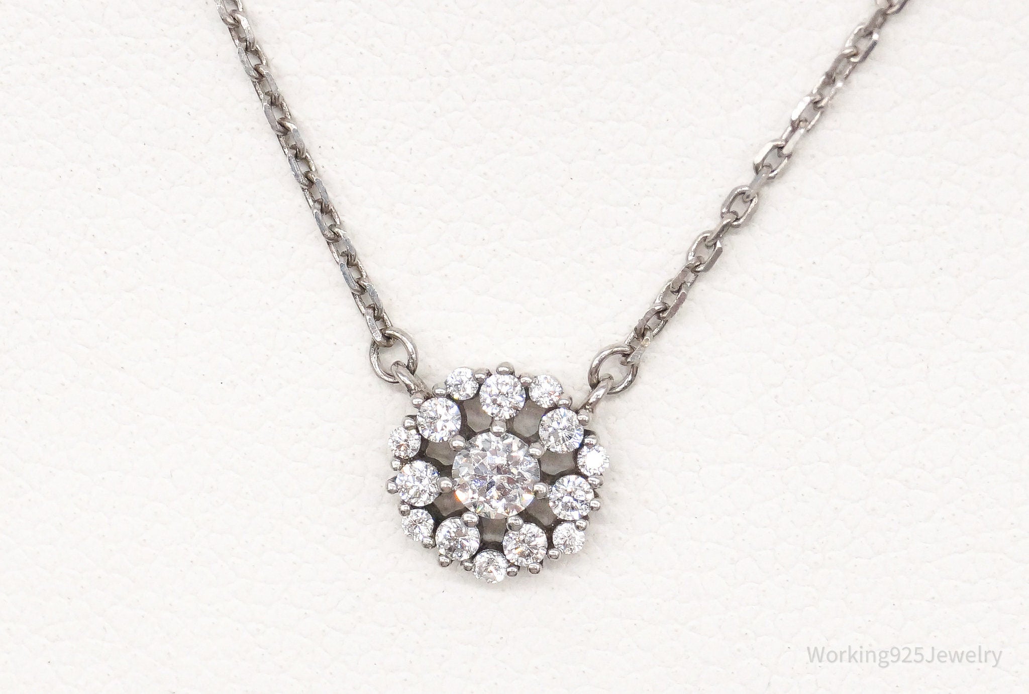Vintage Cubic Zirconia Sterling Silver Necklace | Jewelry > Necklaces > Pendants | Wiccan Center
