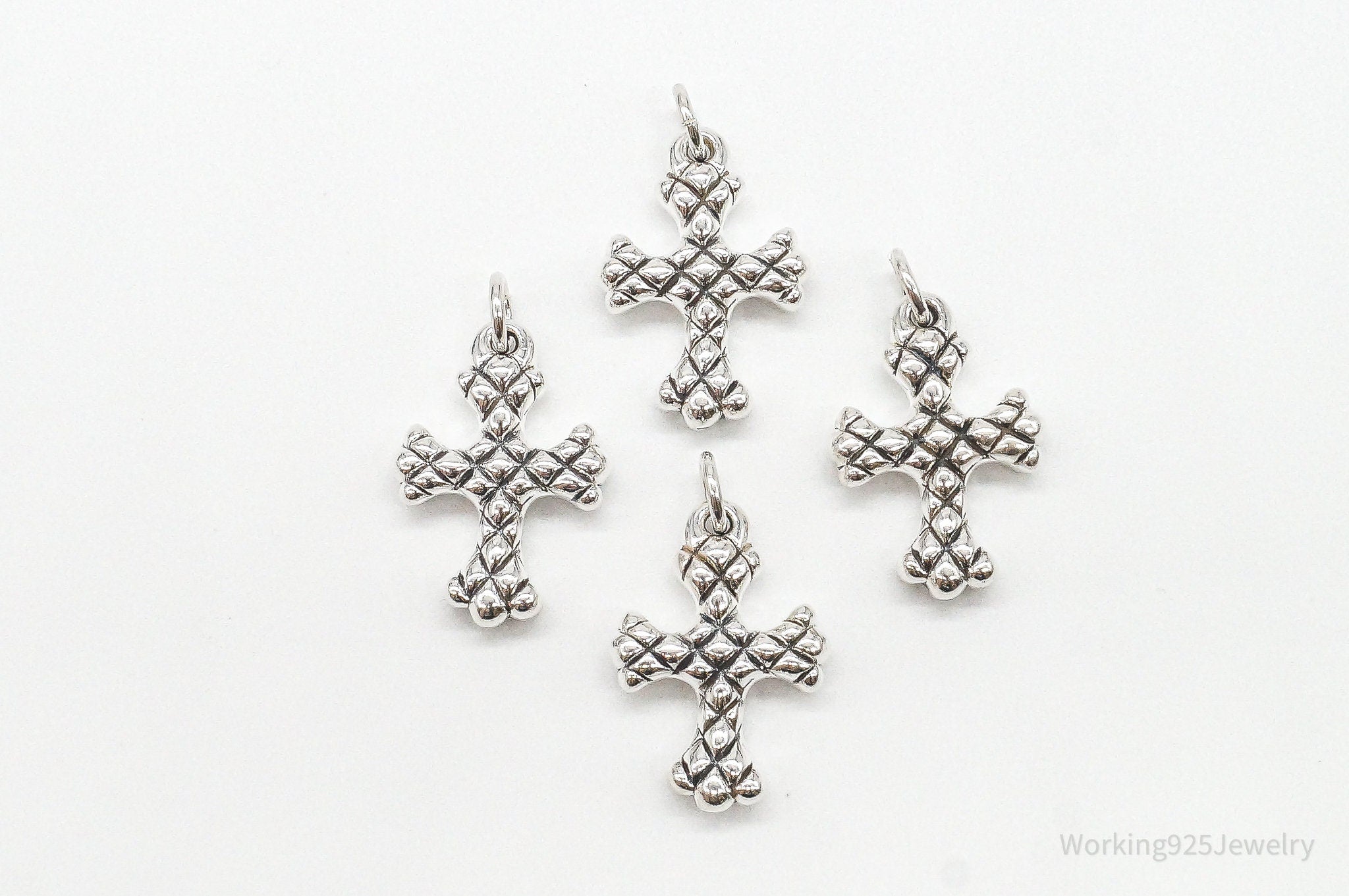 Vintage Puffy Hollow Cross Sterling Silver Pendants | Jewelry > Necklaces > Pendants | Wiccan Center
