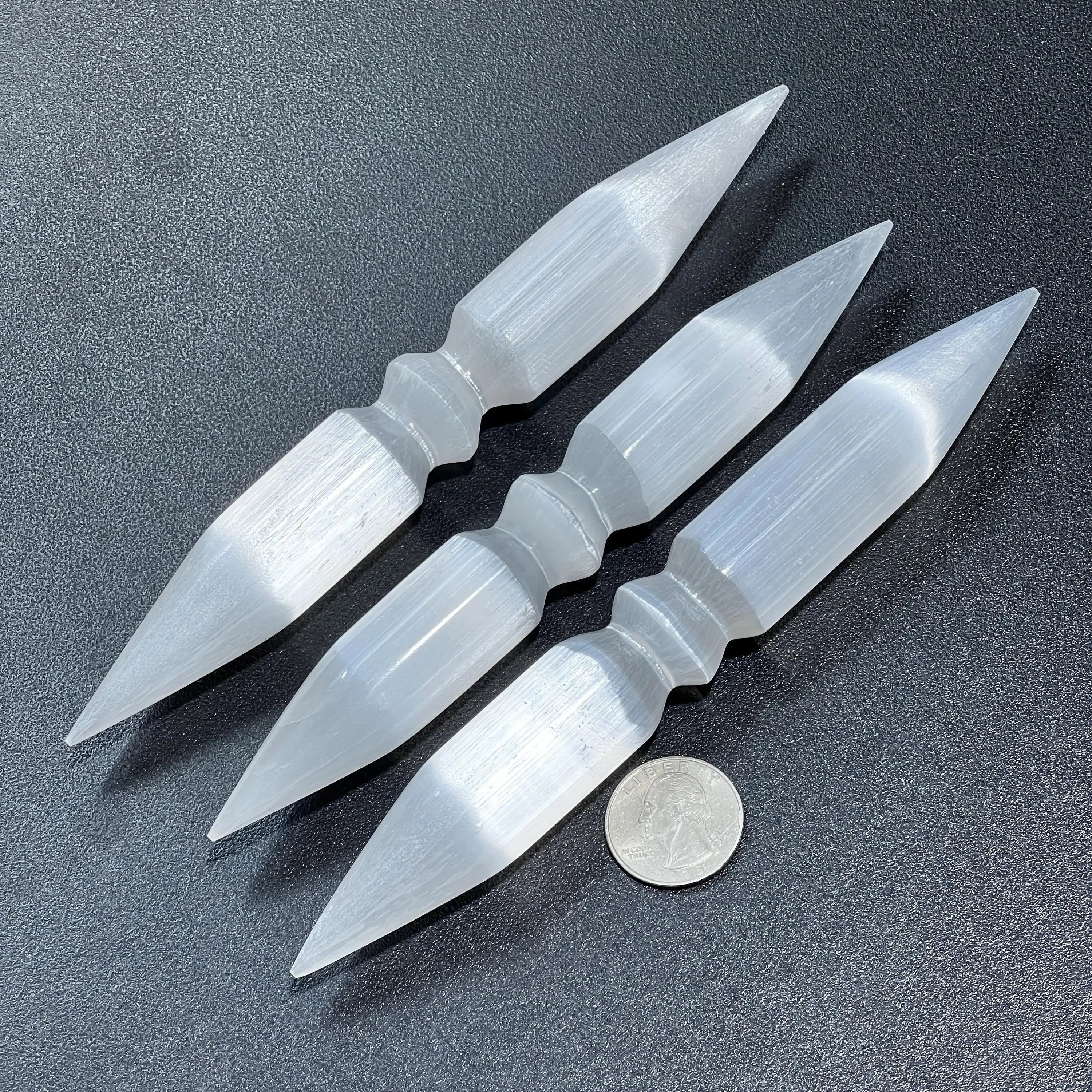 Selenite Crystal Wand Double Point Polished Wholesale Carving | Home & Living > Home Decor > Home Accents > Rocks & Geodes | Wiccan Center