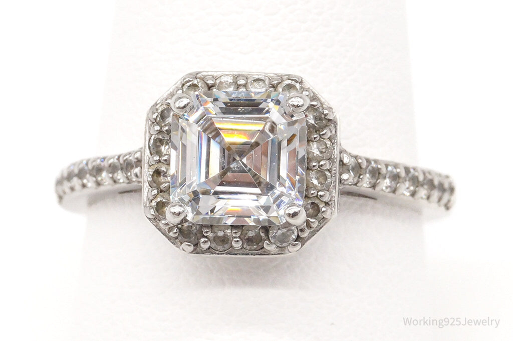 Vintage Cubic Zirconia Sterling Silver Ring Size 9 | Jewelry > Rings | Wiccan Center