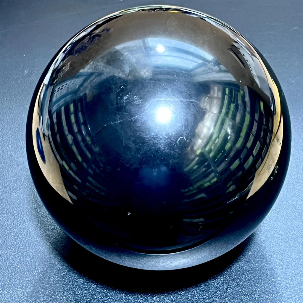 Extra Large Karelian Type-2 Black Shungite Sphere (6 Inch Diameter, 9 LBs) Polished Carving | Home & Living > Home Decor > Home Accents > Rocks & Geodes | Wiccan Center