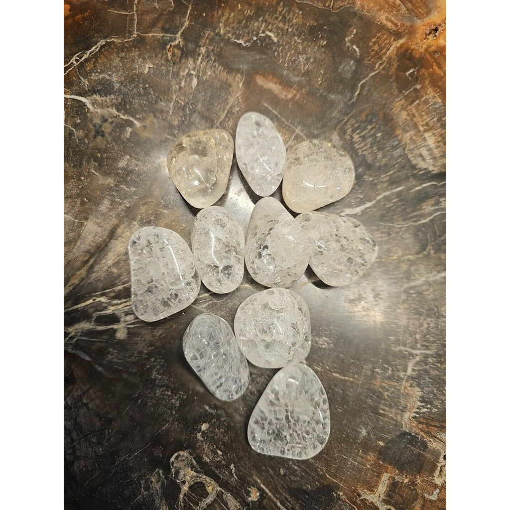 Crackle Quartz Tumbled Stones — 5-Piece Set for Clarity & Positive Energy | CrystalCloud Company