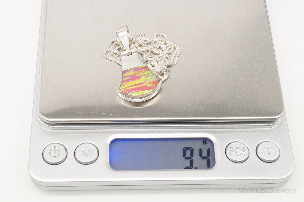 Vintage Mexico Opal 950 Silver Southwestern Necklace | Jewelry > Necklaces > Pendants | Wiccan Center