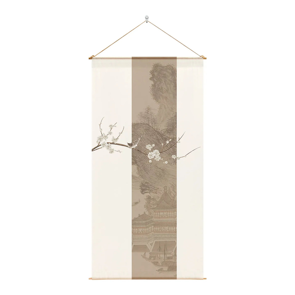 Japanese Zen Sheer Gauze Hanging Room Divider | Tea Room & Meditation Drape | Room Divider | Wiccan Center