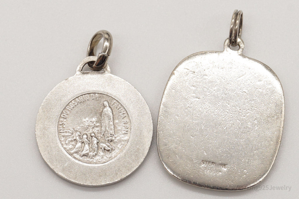 Antique Saints Protection Sterling Silver Pendant Charm Set | Jewelry > Necklaces > Pendants | Wiccan Center