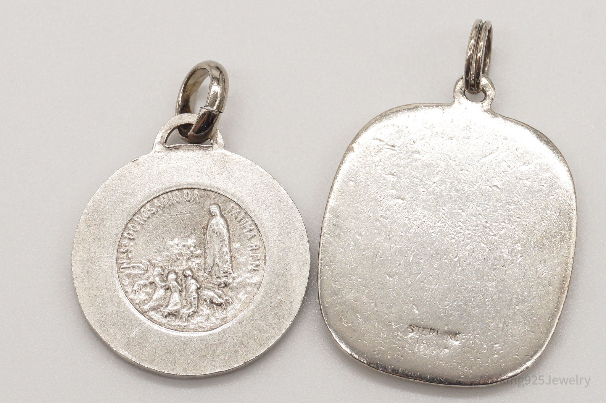 Antique Saints Protection Sterling Silver Pendant Charm Set | Jewelry > Necklaces > Pendants | Wiccan Center
