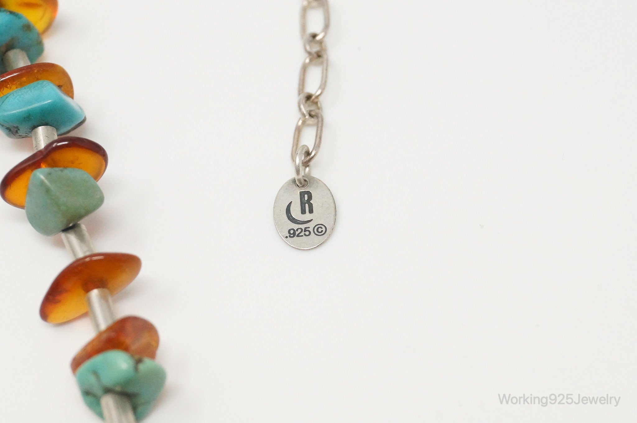 Designer Carolyn Pollack Relios Turquoise Amber Sterling Silver Necklace | Jewelry > Necklaces | Wiccan Center
