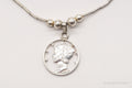 Vintage 1941 Mercury Dime Coin Cut Out Pendant Silver Necklace | Jewelry > Necklaces > Pendants | Wiccan Center