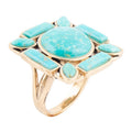 Deco Green Turquoise Golden Statement Ring | Rings | Wiccan Center
