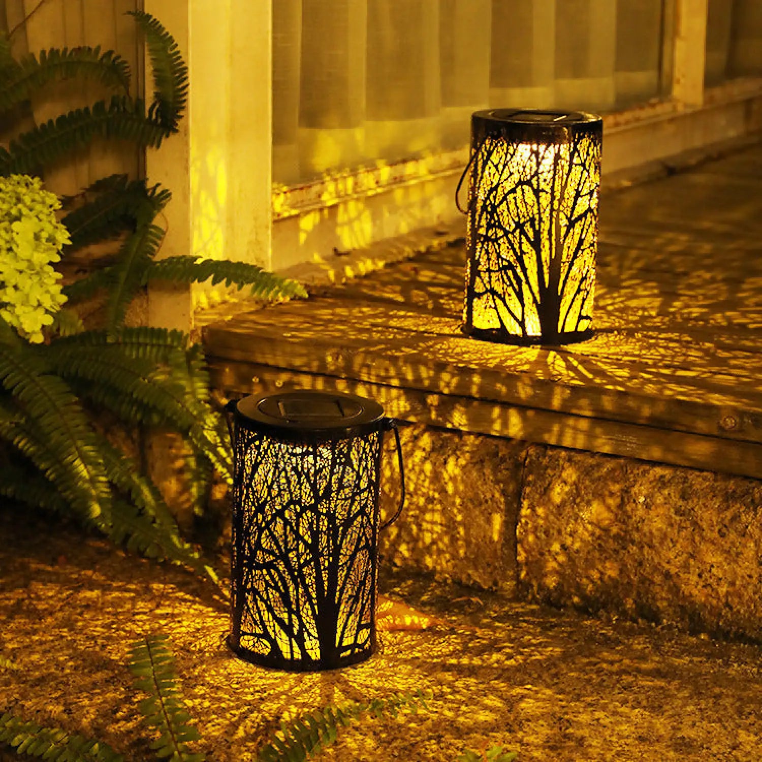 Decorative Outdoor Lamp for Patio with Projection Lighting | Solar Light | Wiccan Center