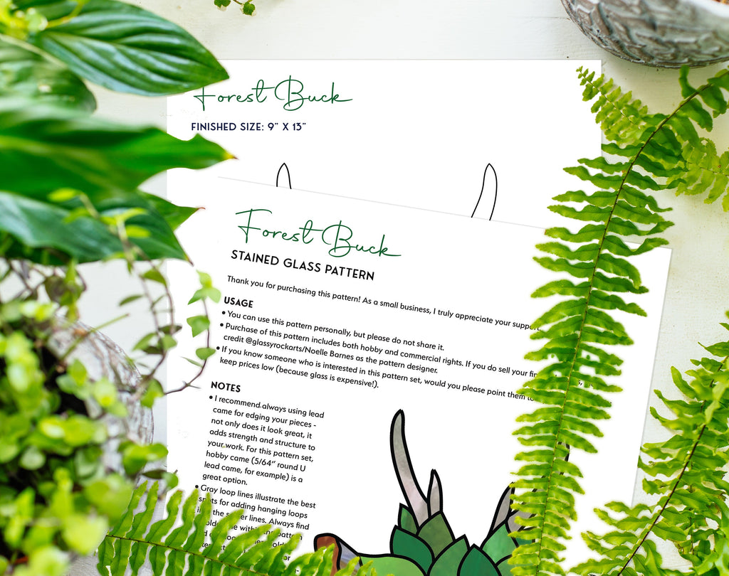 Deer Buddy Stained Glass Pattern | Crafting Patterns & Molds | Wiccan Center