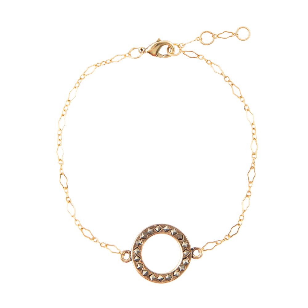 Delicate Stones Line Bronze Bracelet | Bracelets | Wiccan Center