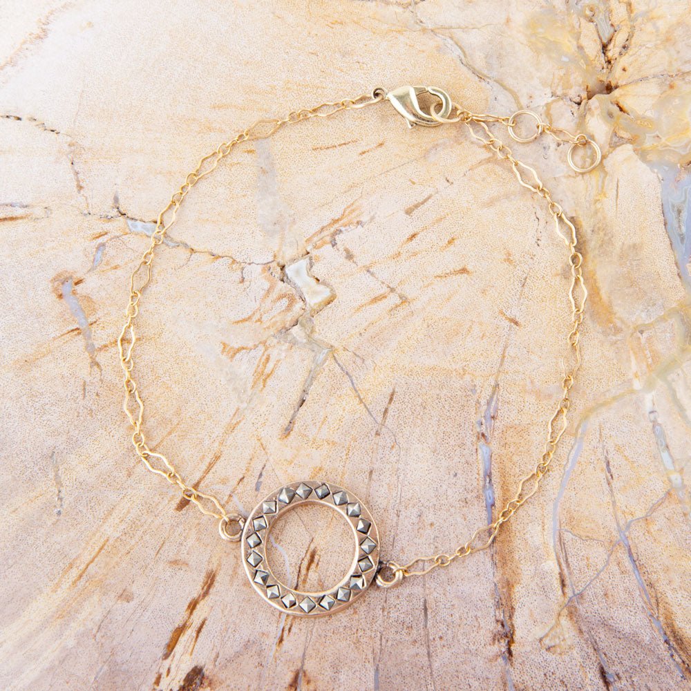 Delicate Stones Line Bronze Bracelet | Bracelets | Wiccan Center