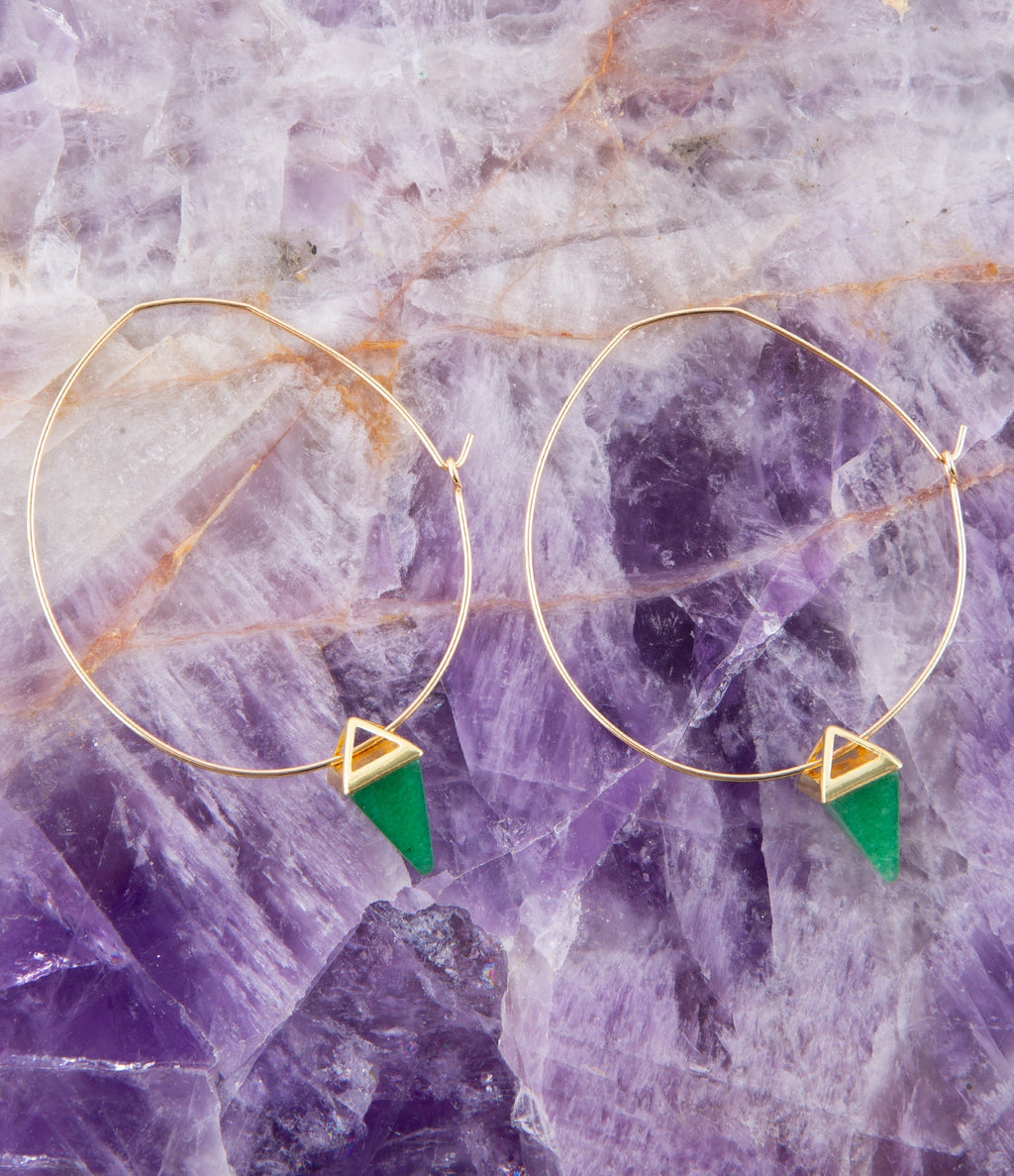 Delphi Green Agate Charm Earrings | Earrings | Wiccan Center
