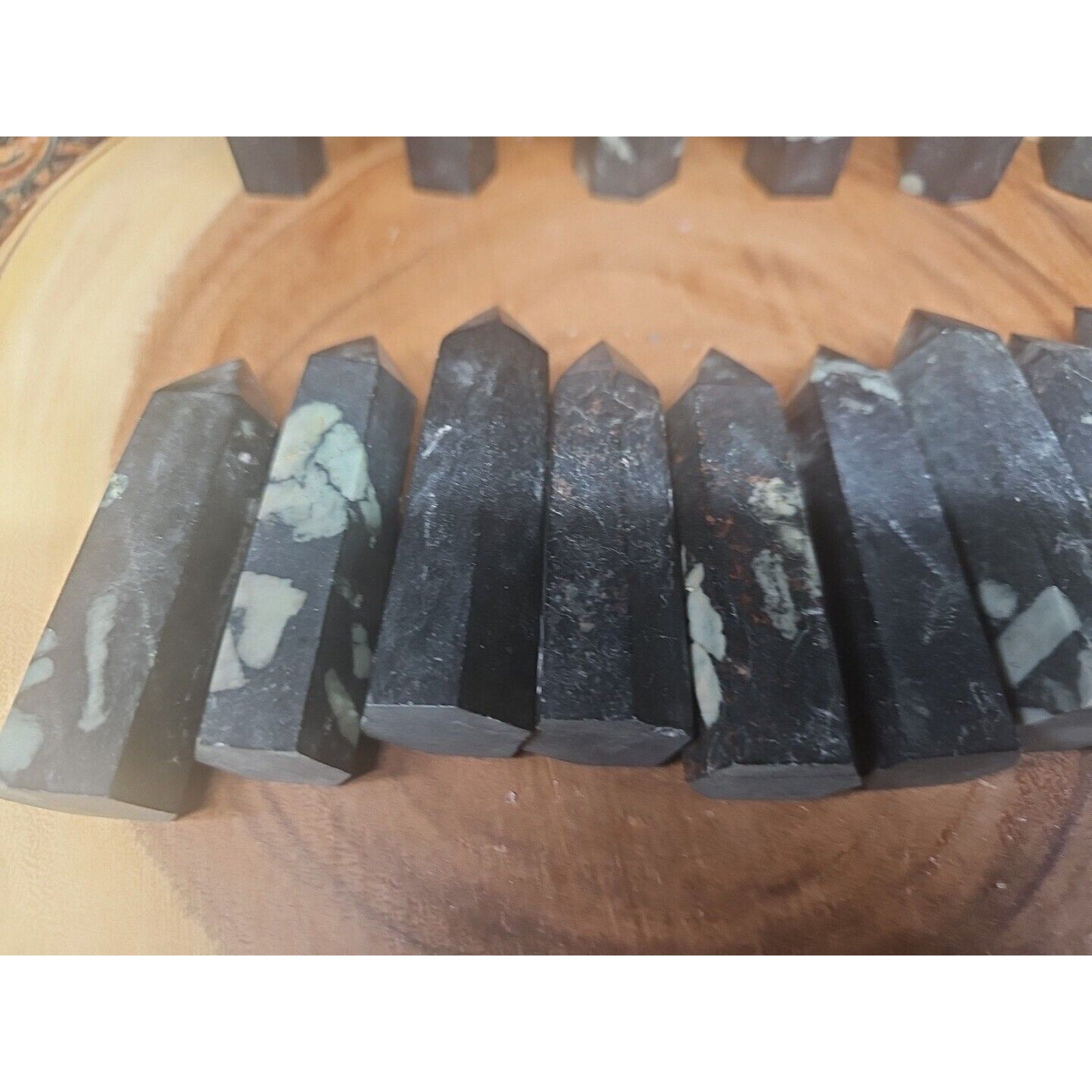 .74lbs Avg 4Pcs Natural Plum Blossom Jasper Crystal Point Tower Polished Healing | Crystal Points & Towers | Wiccan Center