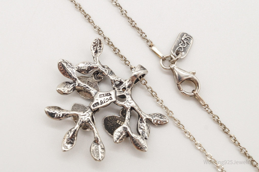 Vintage Shablool Didae Orange CZ Hope Believe Life Tree Sterling Silver Necklace | Jewelry > Necklaces > Pendants | Wiccan Center