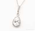 Vintage Designer HDS Large Cubic Zirconia Sterling Silver Necklace | Jewelry > Necklaces > Pendants | Wiccan Center