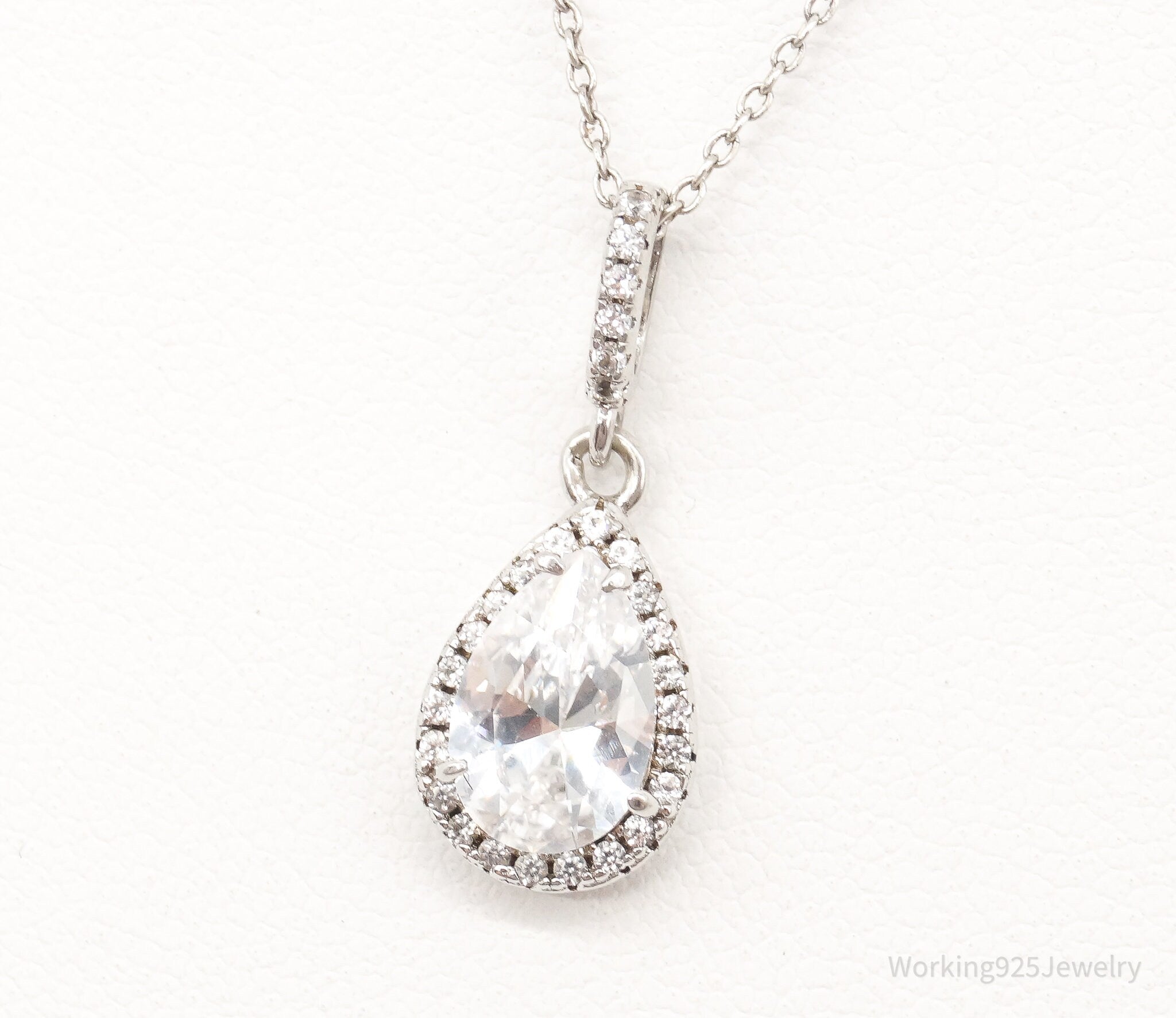 Vintage Designer HDS Large Cubic Zirconia Sterling Silver Necklace | Jewelry > Necklaces > Pendants | Wiccan Center