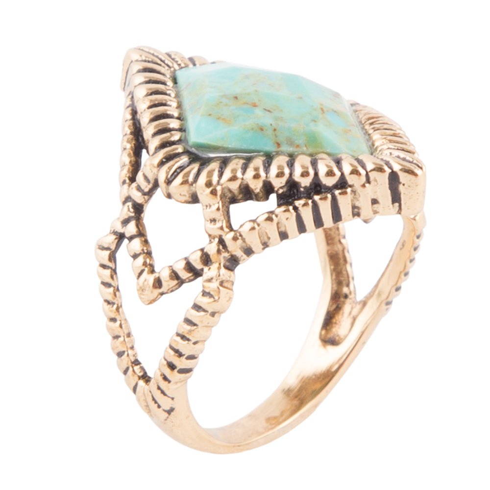 Diamond Days Blue Turquoise and Golden Ring | Rings | Wiccan Center