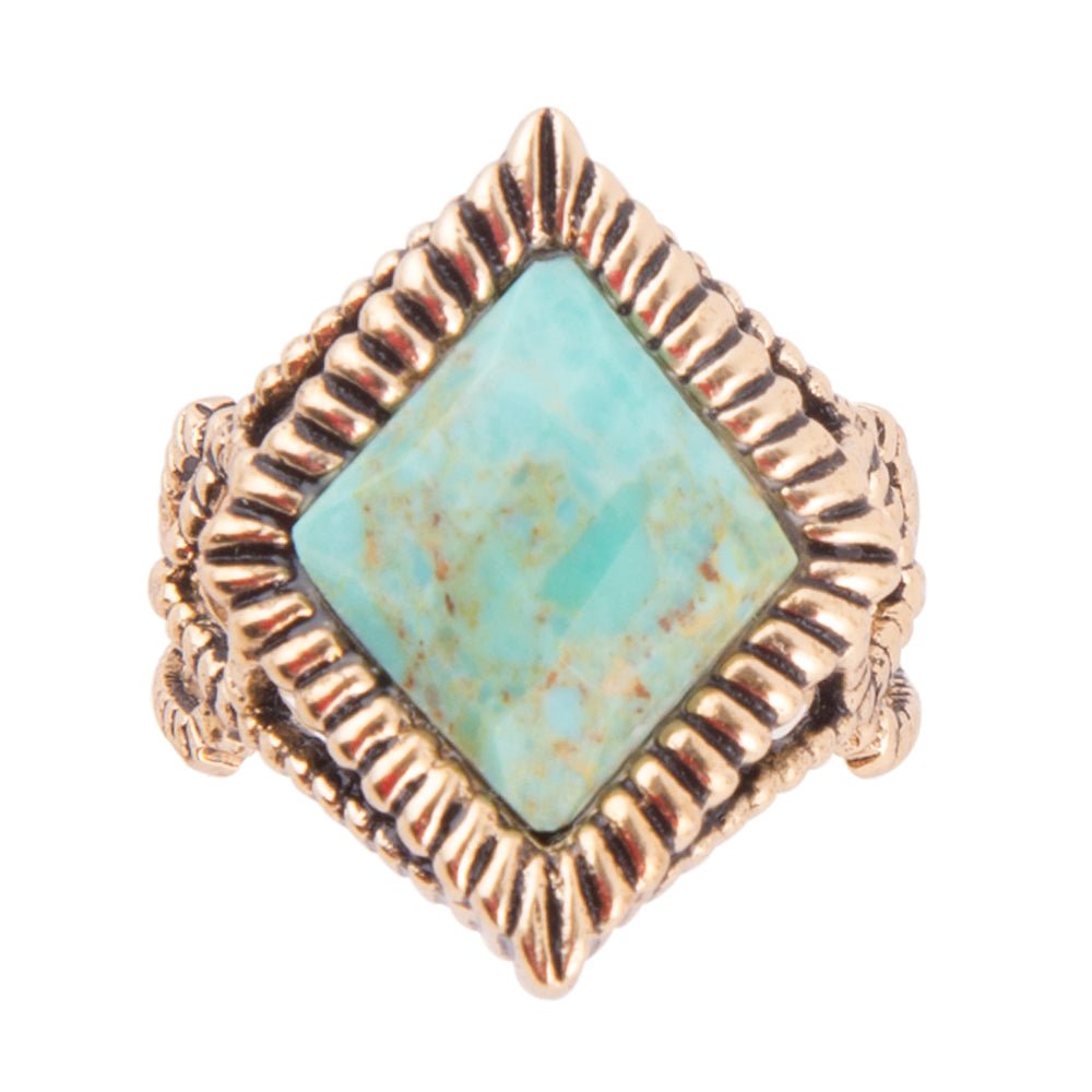 Diamond Days Blue Turquoise and Golden Ring | Rings | Wiccan Center