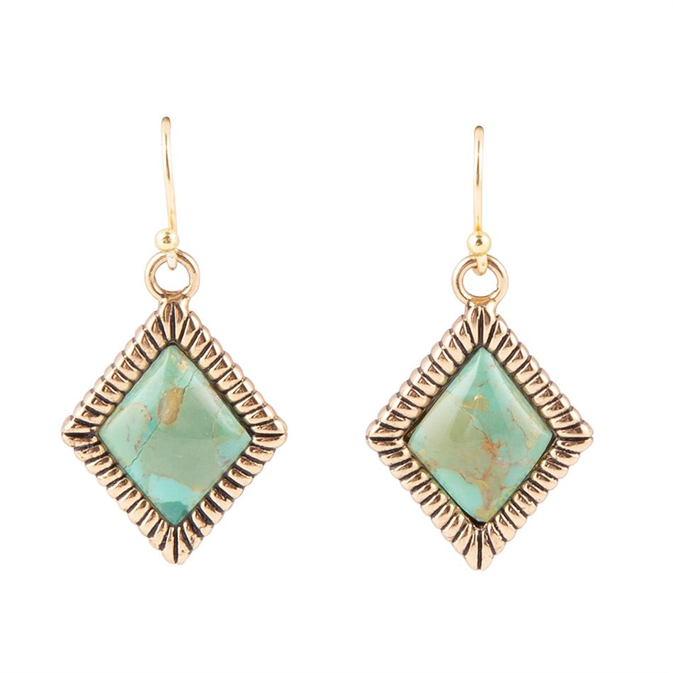 Diamond Days Blue Turquoise and Golden Earrings | Earrings | Wiccan Center