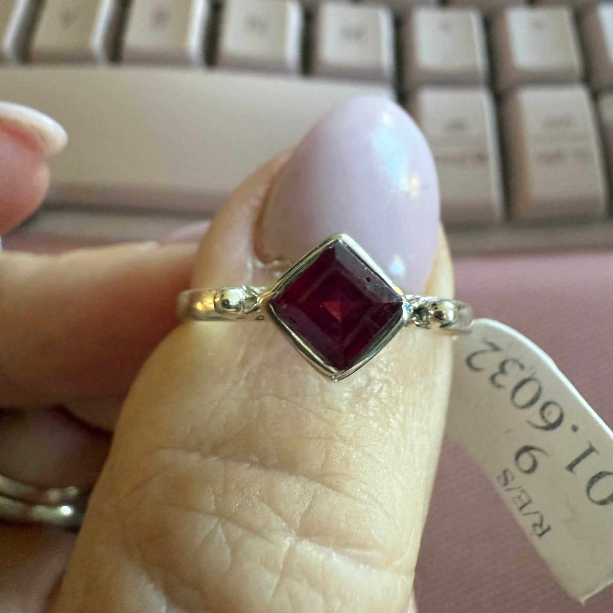Ruby Diamond-Cut Sterling Silver Ring | Rings | Wiccan Center
