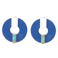 Discus Blue Turquoise and Leather Sterling Silver Earrings | Earrings | Wiccan Center
