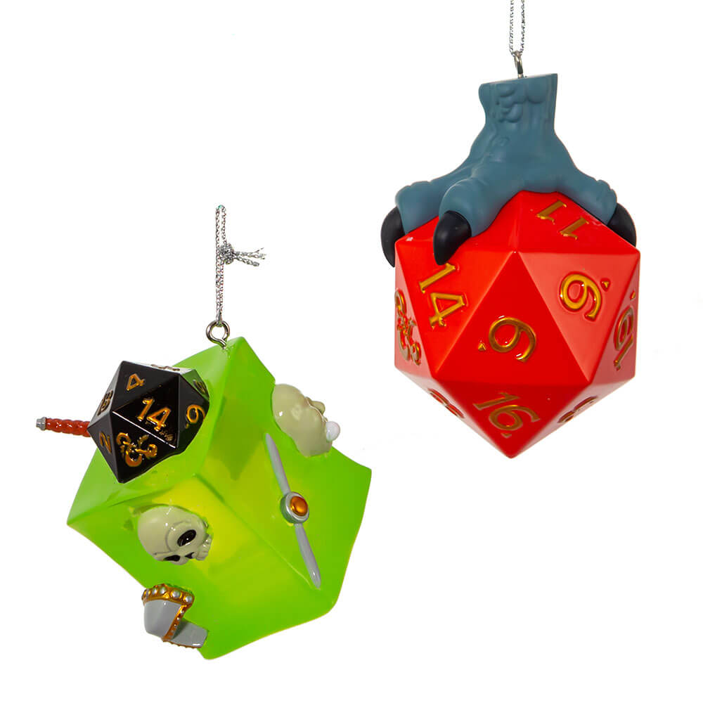 Dungeons & Dragons Dice & Gelatinous Cube Ornament Pair