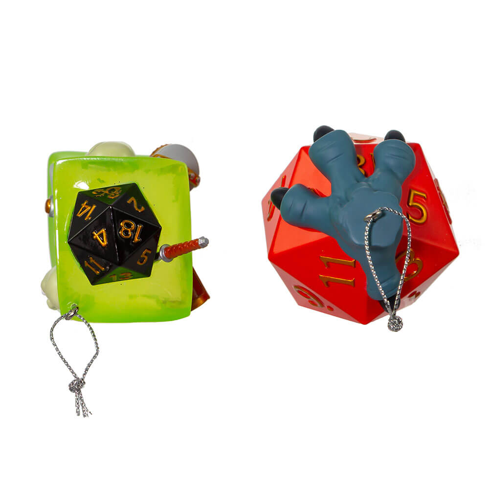 Dungeons & Dragons Dice & Gelatinous Cube Ornament Pair