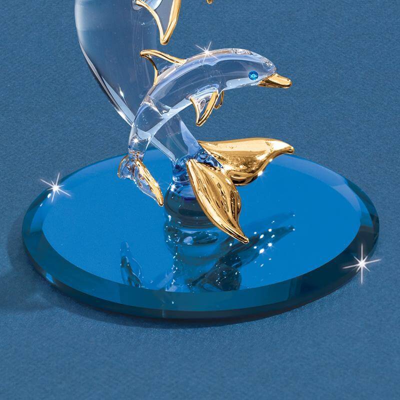 Glass Mother & Baby Dolphin Figurine | Glass Baron | Wiccan Center