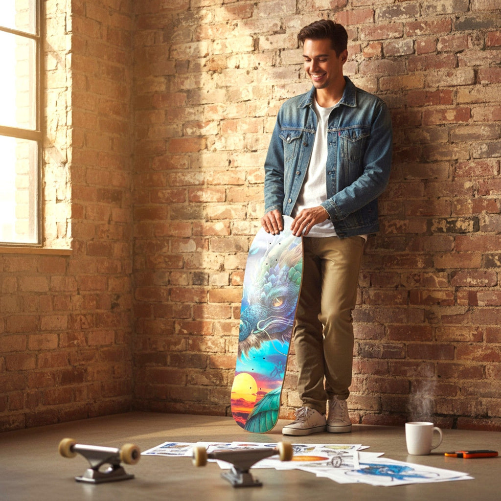 Custom Dragon Power Skateboard – Personalized Dragon Deck | Skateboard | Wiccan Center