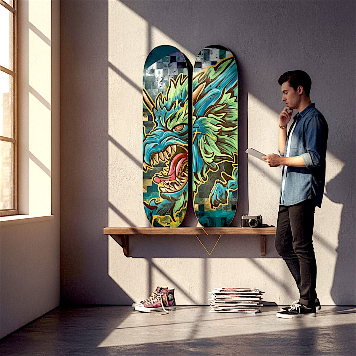 2 Skateboard Series Art - Dragons Roar | Skateboard | Wiccan Center