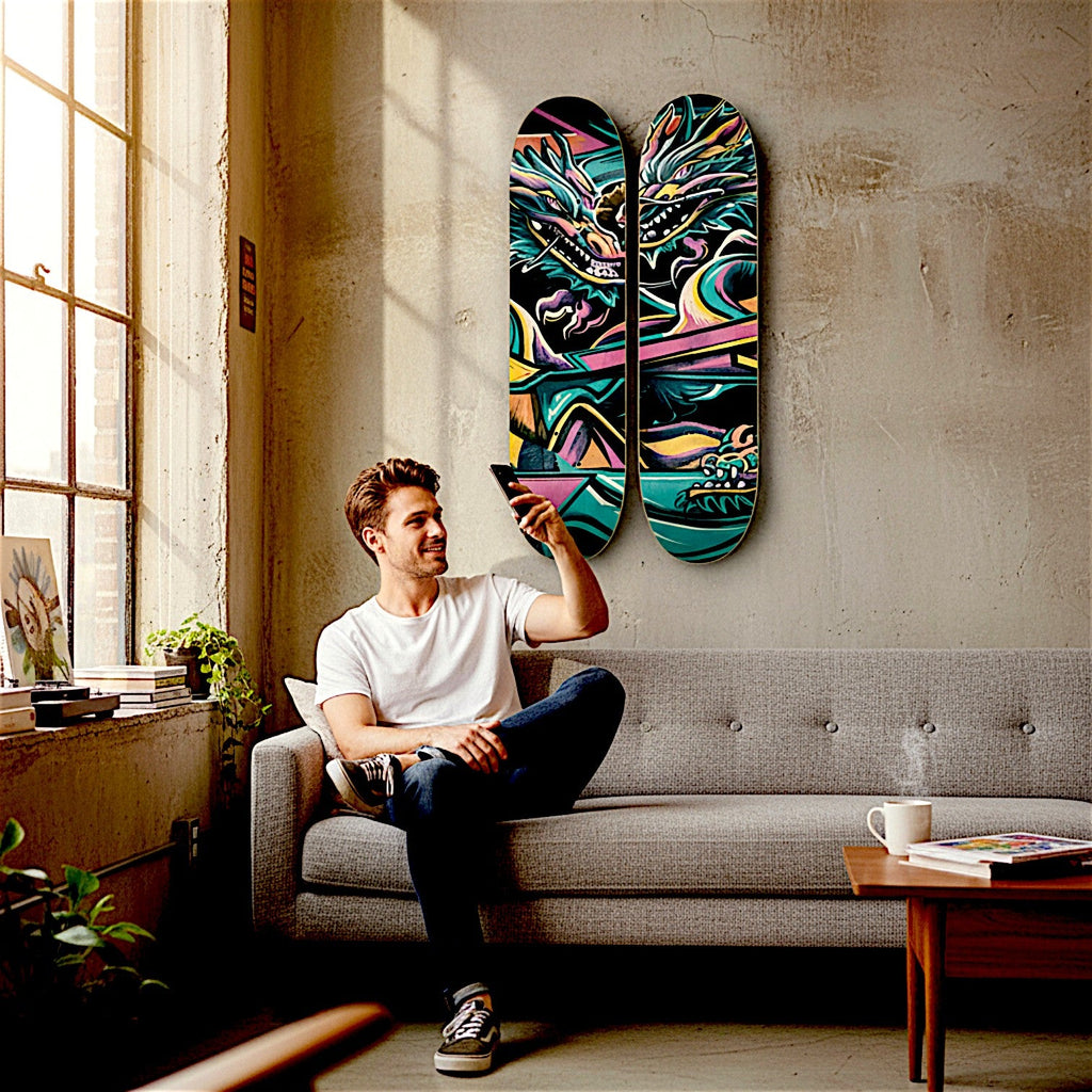 2 Skateboard Series Art - Dragons Watch | Skateboard | Wiccan Center