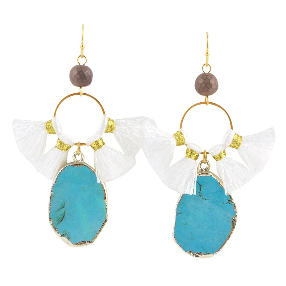 Dreamcatcher Earring-Turquoise Magnesite | Earrings | Wiccan Center