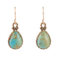 Dreamy Drop Blue Turquoise and Golden Earrings | Earrings | Wiccan Center