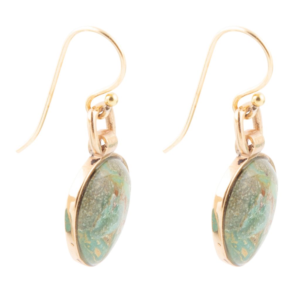 Drops of Blue Turquoise Golden Bronze Drop Earrings | Earrings | Wiccan Center